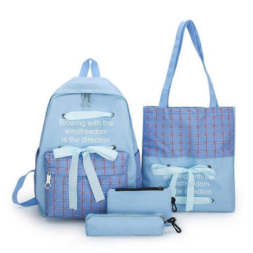 Mrs win new 5 Piece/Set High School backpack Bags for Teenage Girls Canvas Travel Backpack Women Bookbags Teen Student Schoolbag